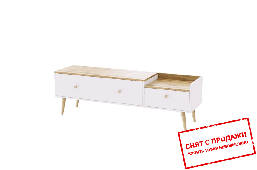 Тумба под ТВ Art in Head Asgard с 2 ящиками Белый бриллиант/дуб тахо
