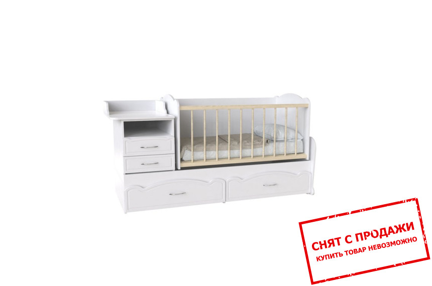 Кровать-колыбель с пеленальным столиком и ящиками Art in Head Binky ДС043 трансформер 3 в 1