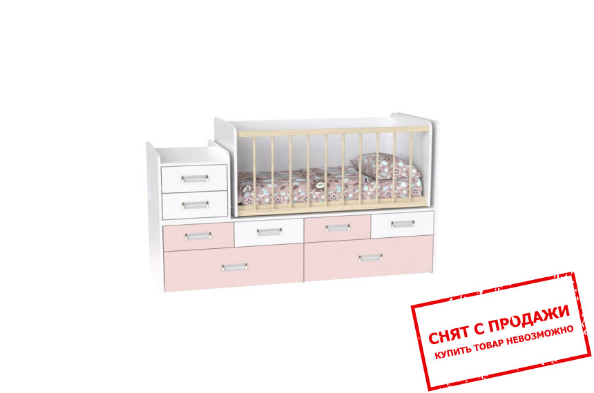 Кровать-колыбель с пеленальным столиком и ящиками Art in Head Binky ДС4114 трансформер 3 в 1