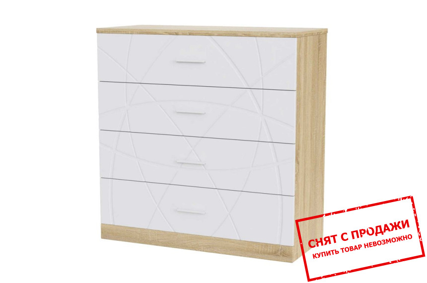 Комод Art in Head Loretto с 4 ящиками Дуб сонома/белый супермат
