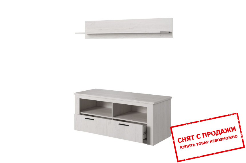 Тумба под ТВ Cama Finn FI4 RTV с 2 ящиками с полкой FI3 Сосна андерсен белый