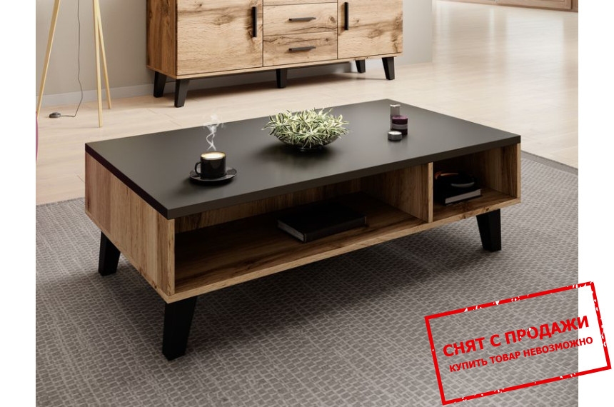 Стол журнальный Cama Lotta 110 Дуб вотан/черный