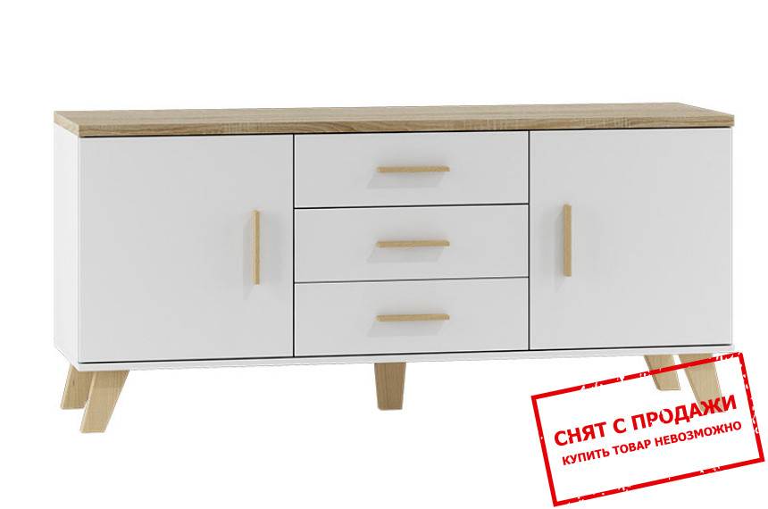 Комод Lotta 150 2D3S Cama 2-дверный с 3 ящиками Белый/дуб сонома