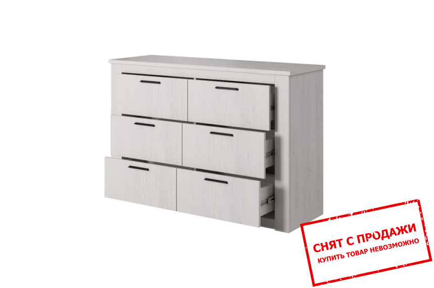 Комод Cama Finn FI5 6S с 6 ящиками Сосна андерсен белый