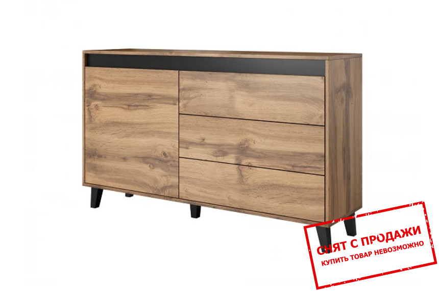 Комод Cama Nord 1-дверный с 3 ящиками Дуб вотан/антрацит