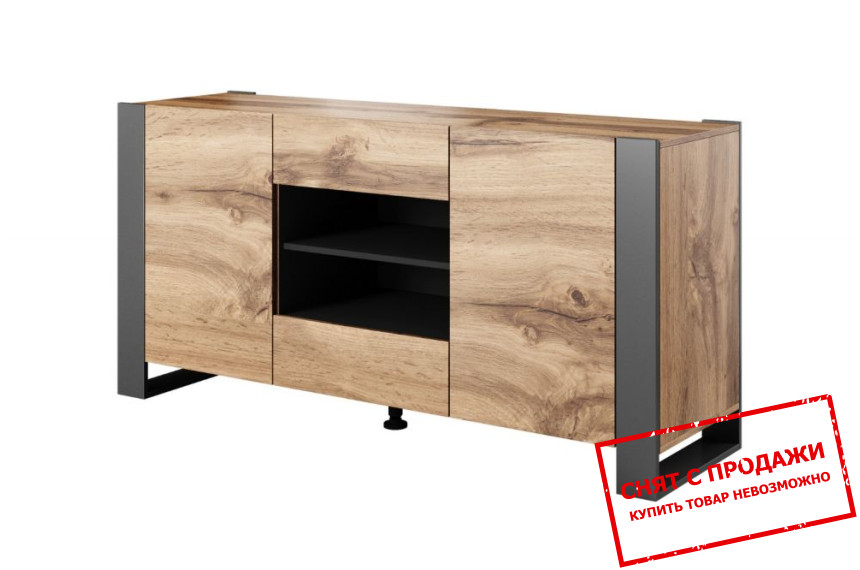 Комод Cama Wood 2-дверный с 2 ящиками Дуб вотан/антрацит
