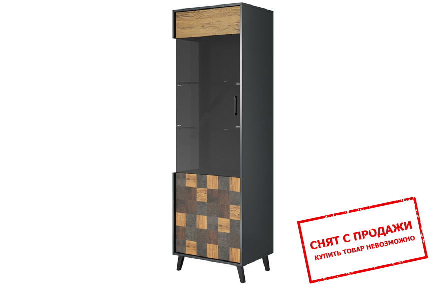 Витрина Cama Soul 1D 1-дверная Антрацит декор