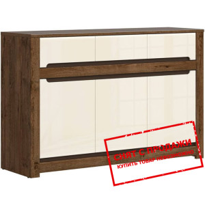 Комод Эрика KOM3D3S Гербор 3-дверный с 3 ящиками Дуб техас/светло-серый софт тач