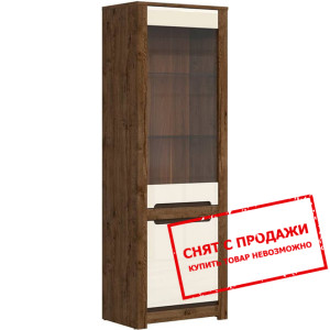Витрина Ruso REG1W1D BRW 2-дверная Дуб април/перла...