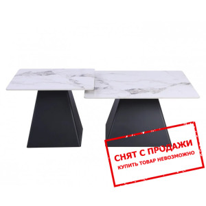 Стол журнальний Indiana Intarsio Белый глянец/черн...