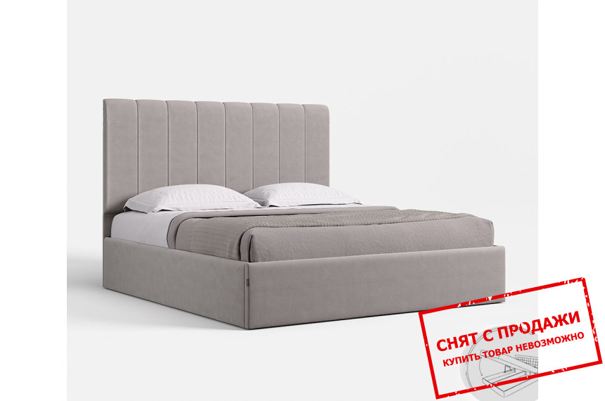 Кровать с мягким изголовьем (с подъемным механизмом) Диана / Diana 180 MiroMark двухспальная Светло серый