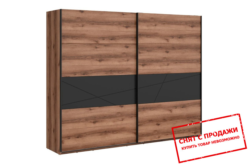 Шкаф-купе Forn SZF/270 BRW 2-дверный Дуб делано/черный мат