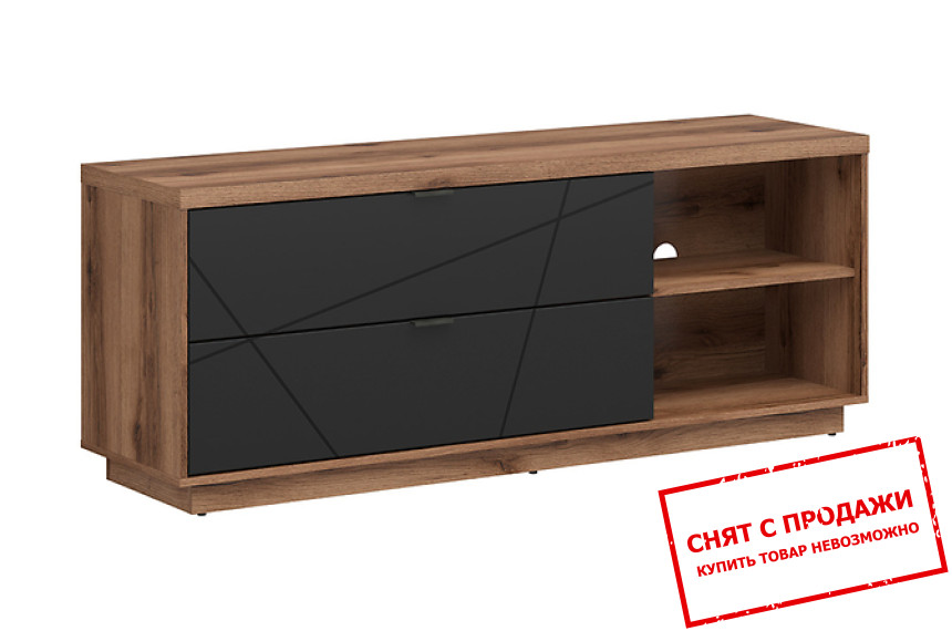 Тумба под ТВ Forn RTV2S BRW с 2 ящиками Дуб делано/черный мат