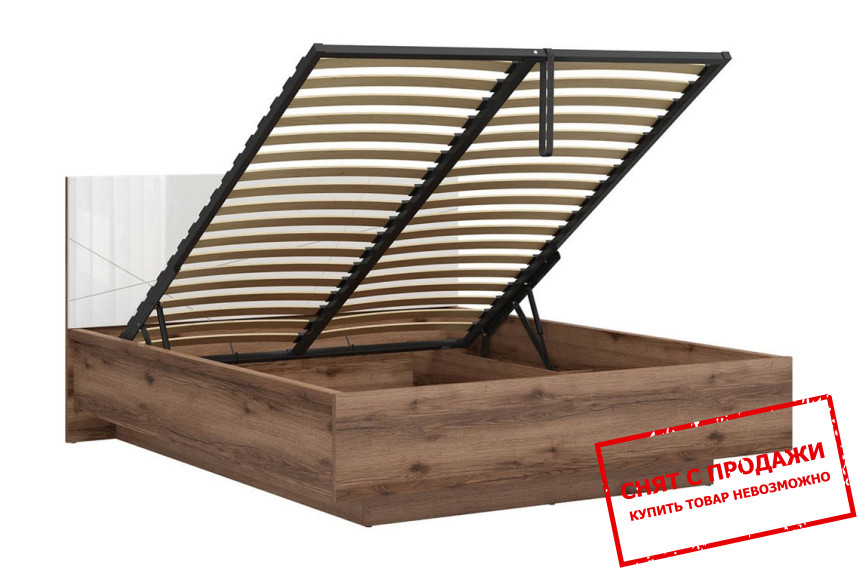 Кровать (с подъемным механизмом) LOZ/160/B Forn BRW Дуб делано/белый глянец