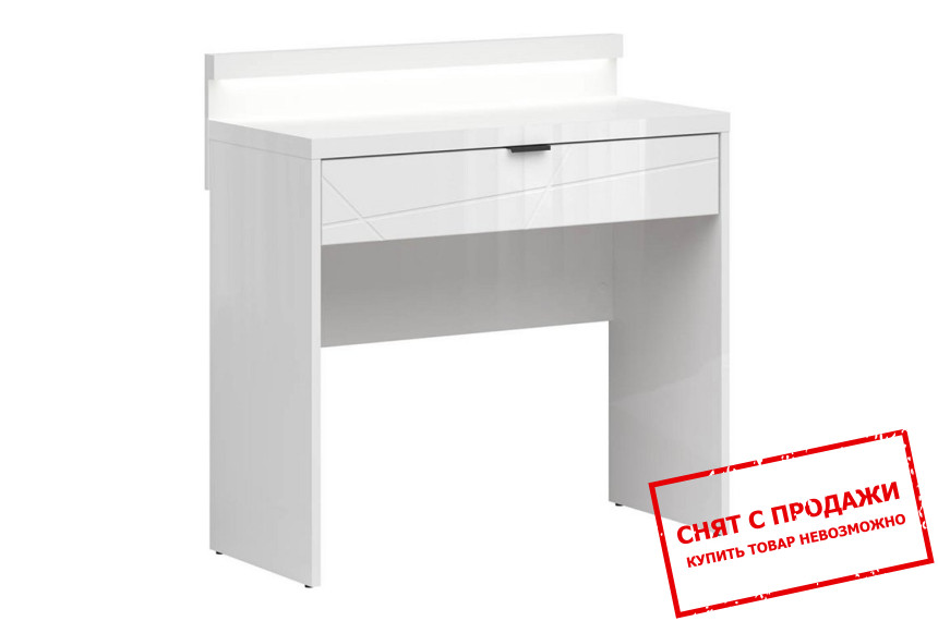 Стол туалетный Forn TOL1S+OSW BRW с 1 ящиком с LED Белый глянец