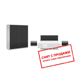 Модульная спальня Forn Мебель BRW Польша Белый глянец/черный мат