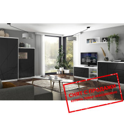 Польская мебель Forn BRW Белый глянец/черный мат