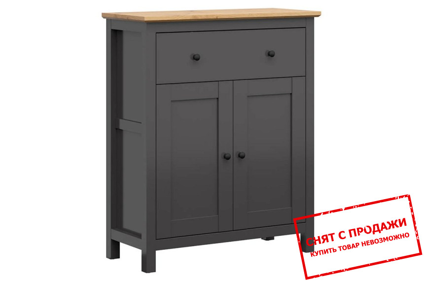 Стеллаж Hesen KOM2D1S BRW 2-дверный с 1 ящиком Графит/дуб артизан