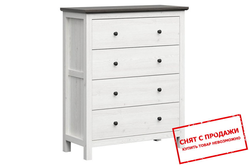 Комод Hesen KOM4S/12/10 BRW с 4 ящиками Лиственница сибиу светлая/сосна ларико