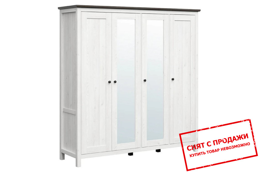 Шкаф платянной Hesen SZF2L2D3E BRW 4-дверный с зеркалом Лиственница сибиу светлая/сосна ларико