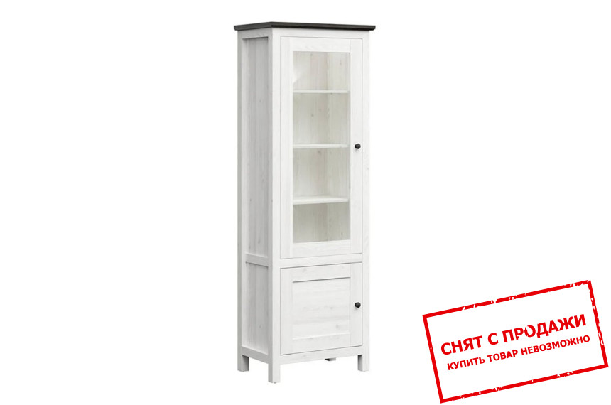 Витрина Hesen REG1W1D/20/7 BRW 2-дверная с LED Лиственница сибиу светлая/сосна ларико