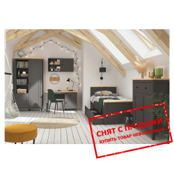 Модульная детская Hesen Мебель BRW Польша Графит/дуб артизан