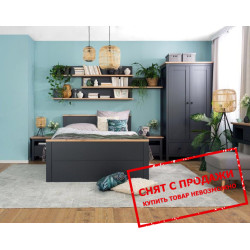 Модульная спальня Hesen Мебель BRW Польша Графит/дуб артизан