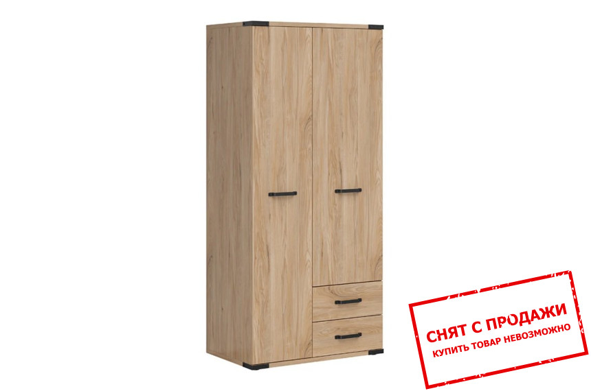 Шкаф комбинированный Lara SZF2D2S BRW 2-дверный Ясень белорусский