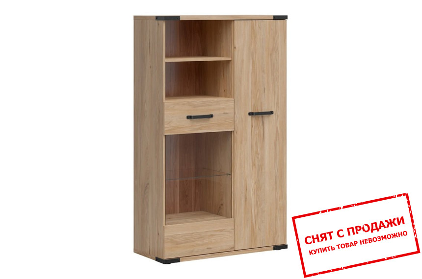 Стеллаж Lara REG1D1W/90 BRW 2-дверный Ясень белорусский