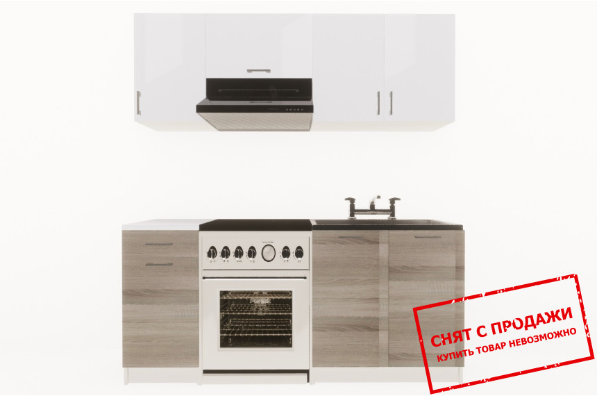Кухня Layman EcoModel 180 Белый блеск/Дуб нельсон