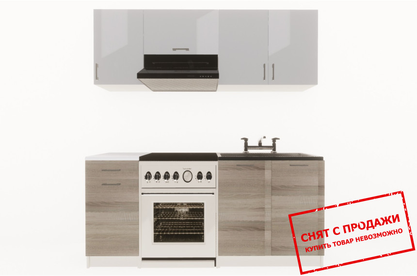 Кухня Layman EcoModel 180 Серый блеск/Дуб нельсон