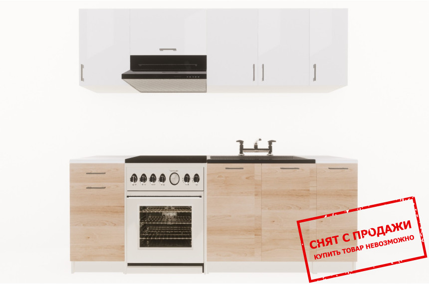 Кухня Layman EcoModel 210 Белый блеск/Дуб артизан