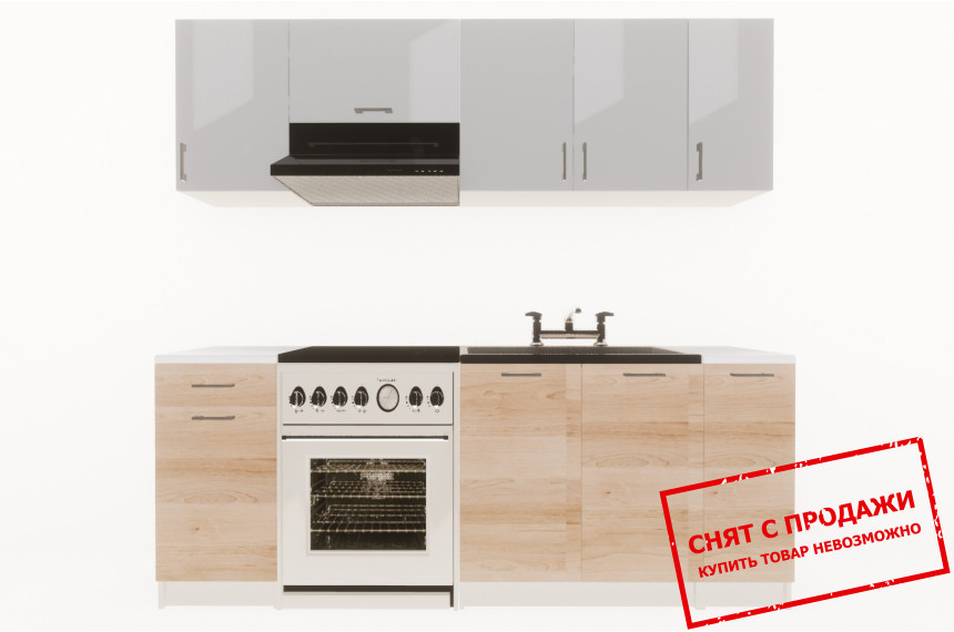 Кухня Layman EcoModel 210 Серый блеск/Дуб артизан