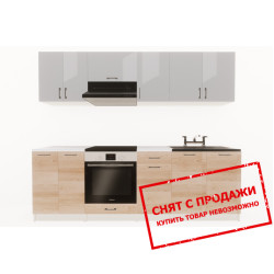 Кухня Layman EcoModel серый блеск/дуб артизан