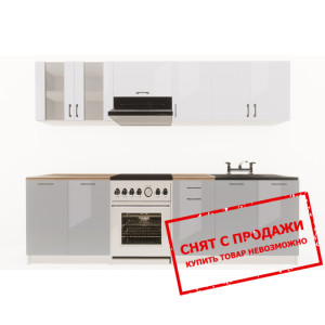 Кухня Layman EcoModel 260 Белый блеск/Серый блеск...