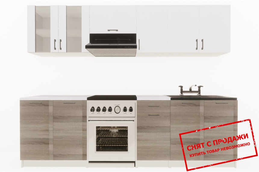 Кухня Layman EcoModel 260 Белый мат/Дуб нельсон