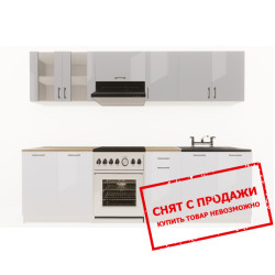 Кухня Layman EcoModel серый блеск/белый блеск