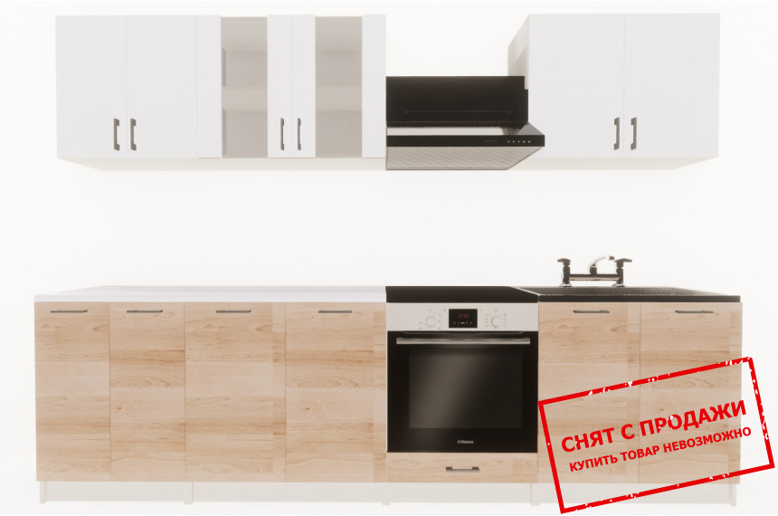 Кухня Layman EcoModel 280 Белый мат/Дуб артизан
