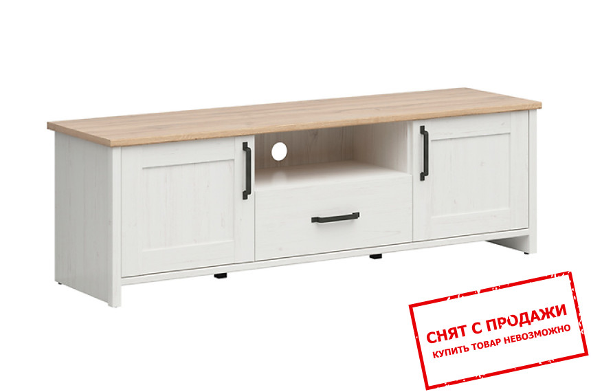 Тумба под ТВ Loksa RTV2D1S BRW 2-дверная с 1 ящиком Сосна андерсен белый/дуб грандсон