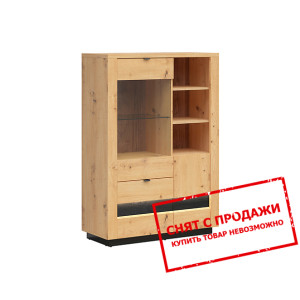 Витрина Ostia REG1D1W2S/15/10 BRW 2-дверная с 2 ящ...