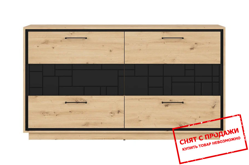 Комод Pont KOM6S BRW с 6 ящиками Дуб артизан/черный мат