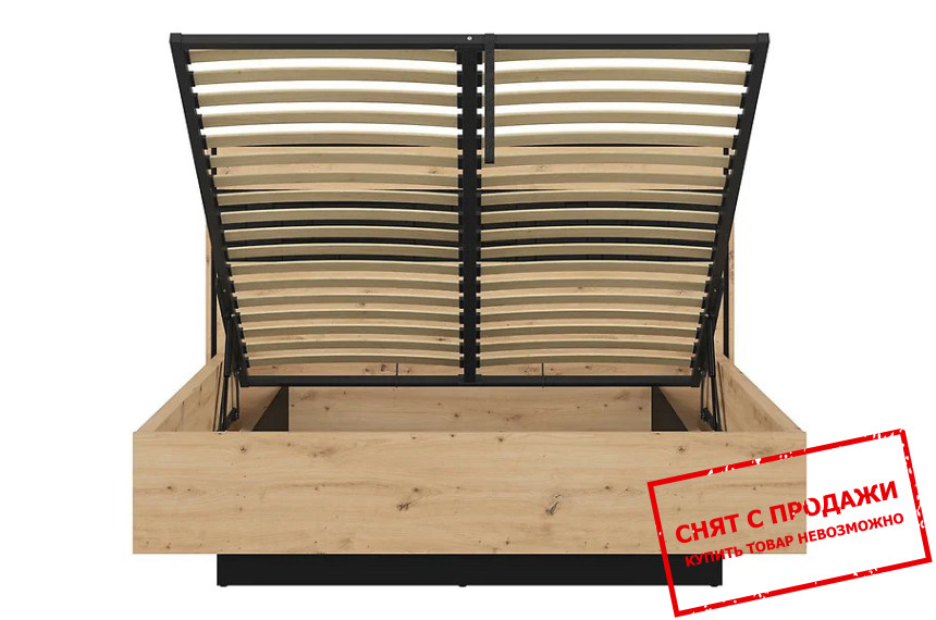 Кровать (с подъемным механизмом) LOZ/160 Pont BRW Дуб артизан/черный мат