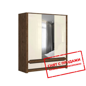 Шкаф платянной Ruso SZF2D1M3S BRW 3-дверный с зерк...