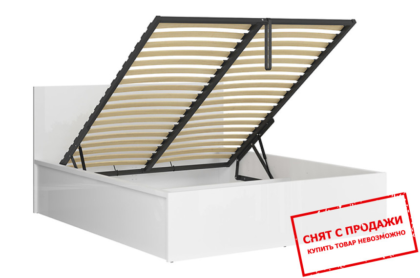 Кровать (с подъемным механизмом) Tetrix LOZ/160/B BRW двухспальная Белый глянец