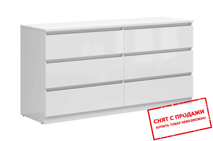 Комод Tetrix KOM6S BRW с 6 ящиками Белый