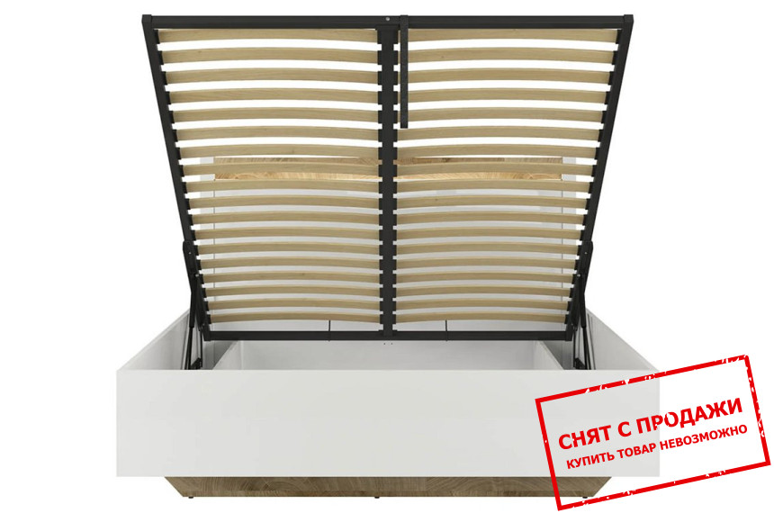 Кровать (с подъемным механизмом) LOZ/140/B Alameda BRW Белый глянец/дуб вестминстер