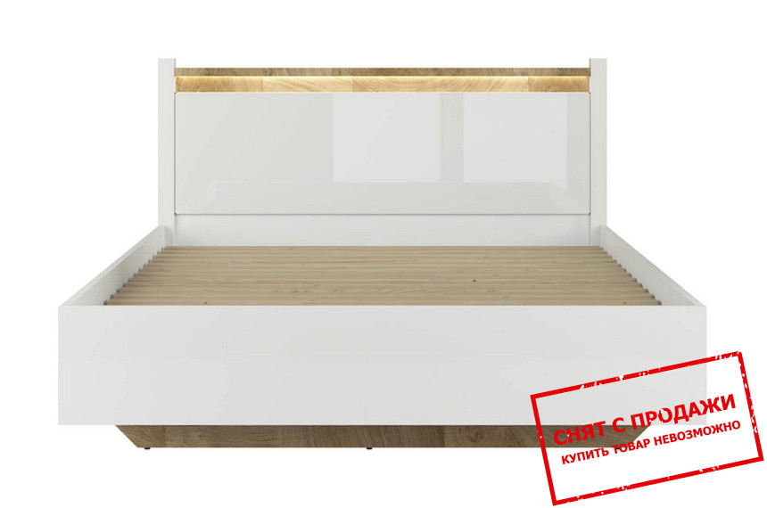 Кровать (каркас) LOZ/160/A Alameda BRW Белый глянец/дуб вестминстер
