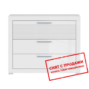Комод Flames KOM3S BRW с 3 ящиками Белый/белый гля...