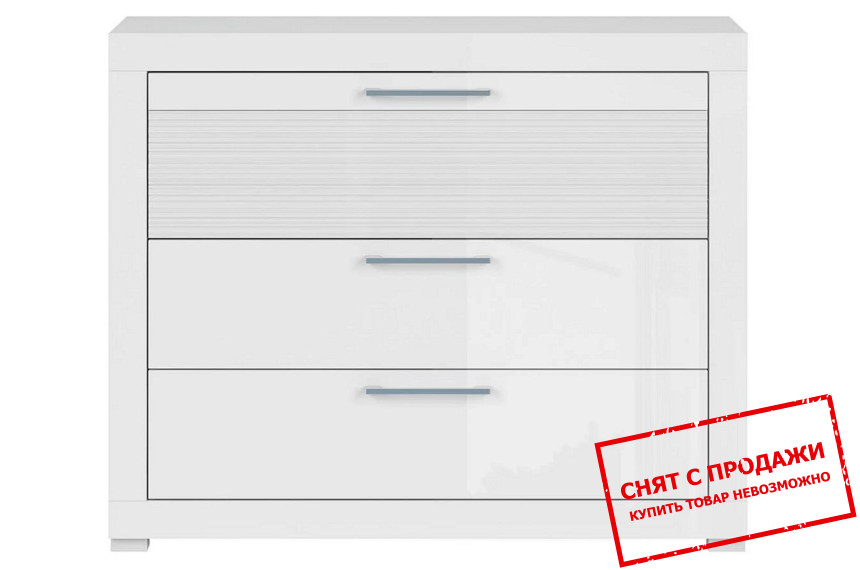 Комод Flames KOM3S BRW с 3 ящиками Белый/белый глянец