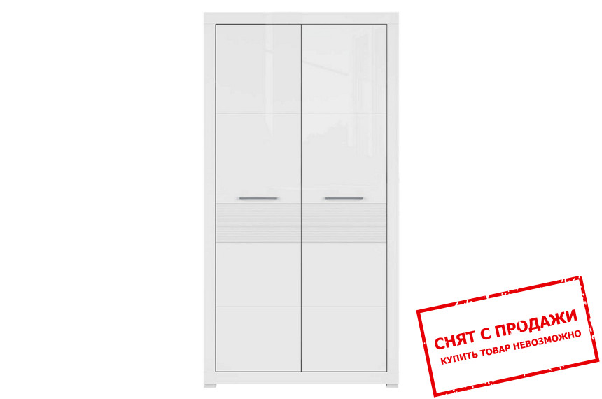 Шкаф платяной Flames SZF2D BRW 2-дверный Белый/белый глянец